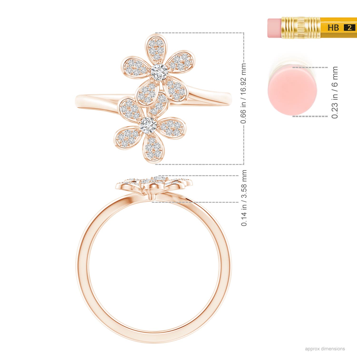 H, SI2 / 0.29 CT / 14 KT Rose Gold