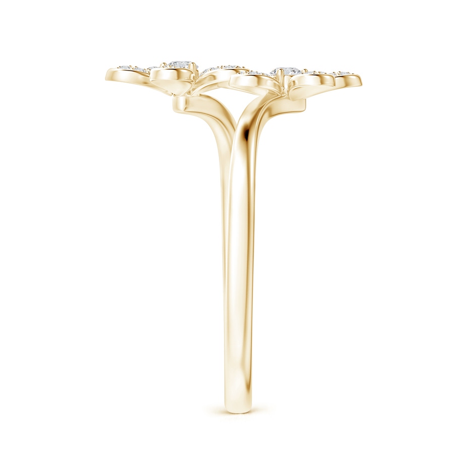 2.2mm HSI2 Diamond Five Petal Flower Fashion Ring in Yellow Gold side-2
