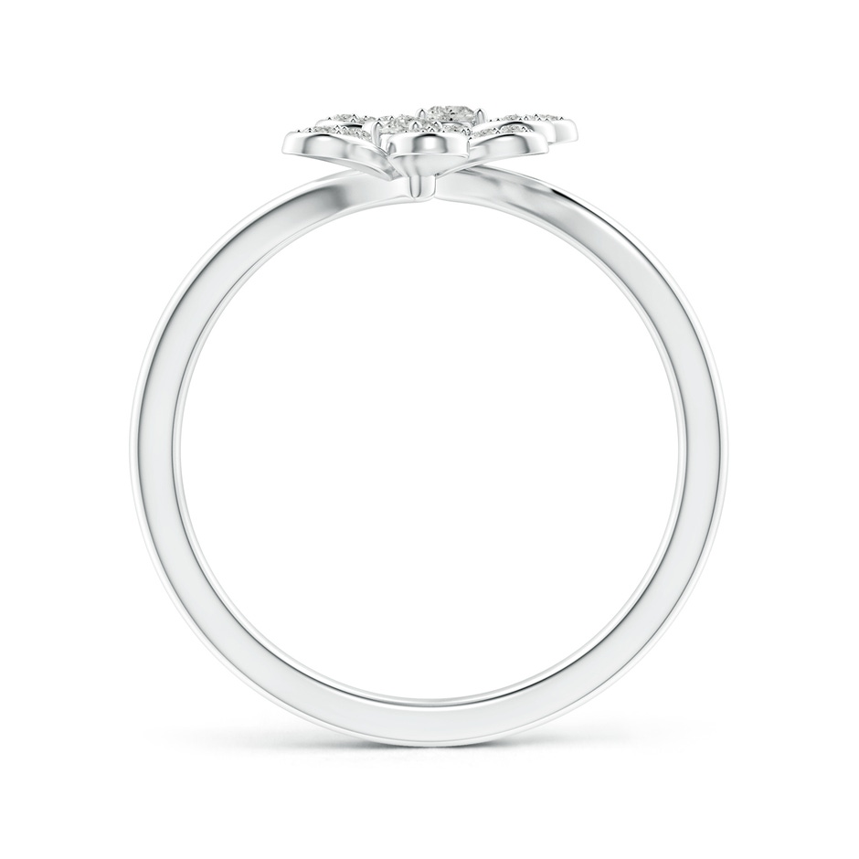 2.2mm KI3 Diamond Five Petal Flower Fashion Ring in White Gold side-1