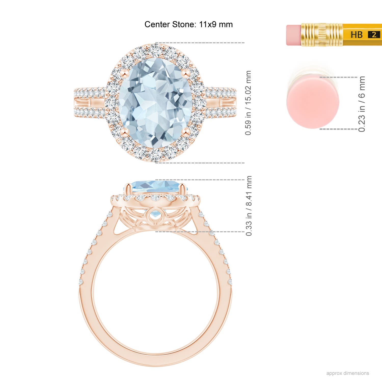 A - Aquamarine / 3.71 CT / 14 KT Rose Gold