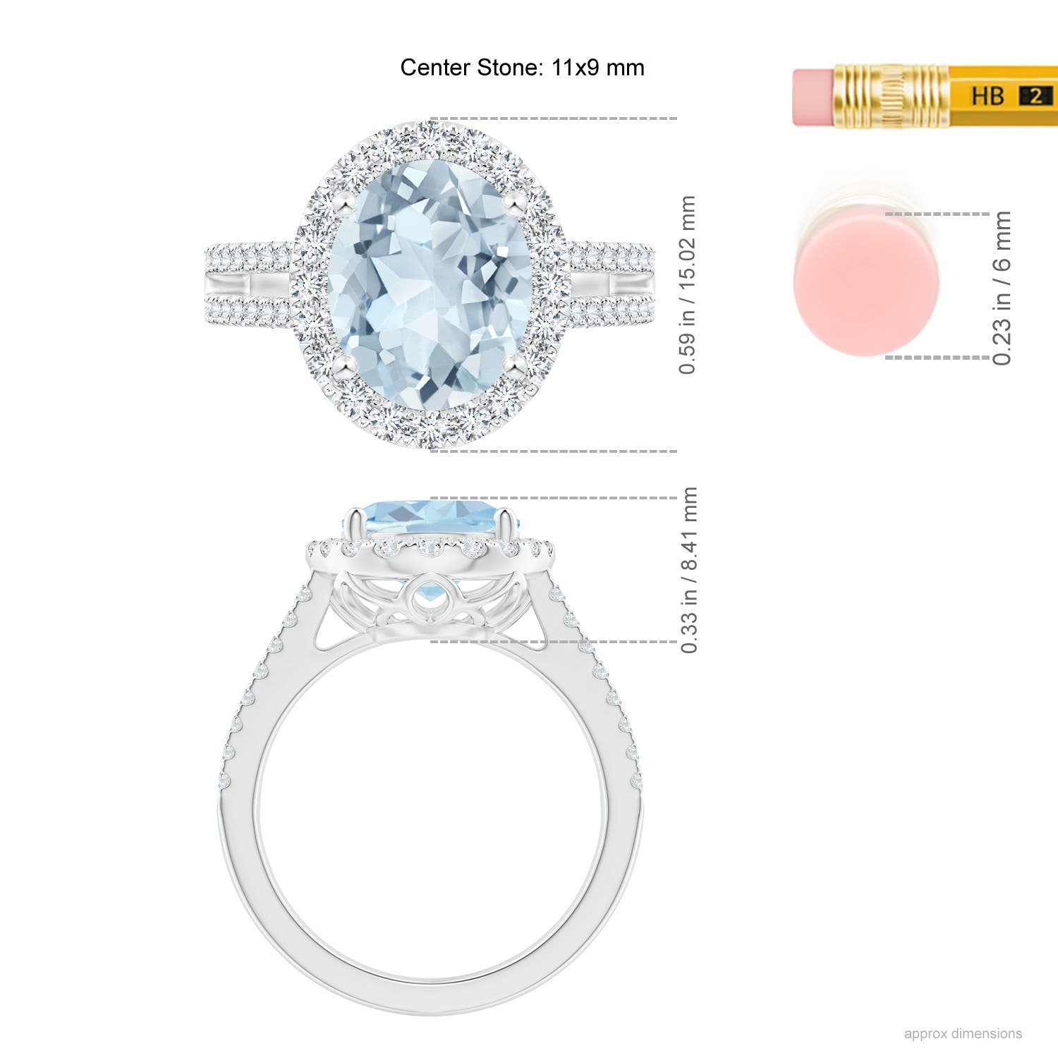 A - Aquamarine / 3.71 CT / 14 KT White Gold