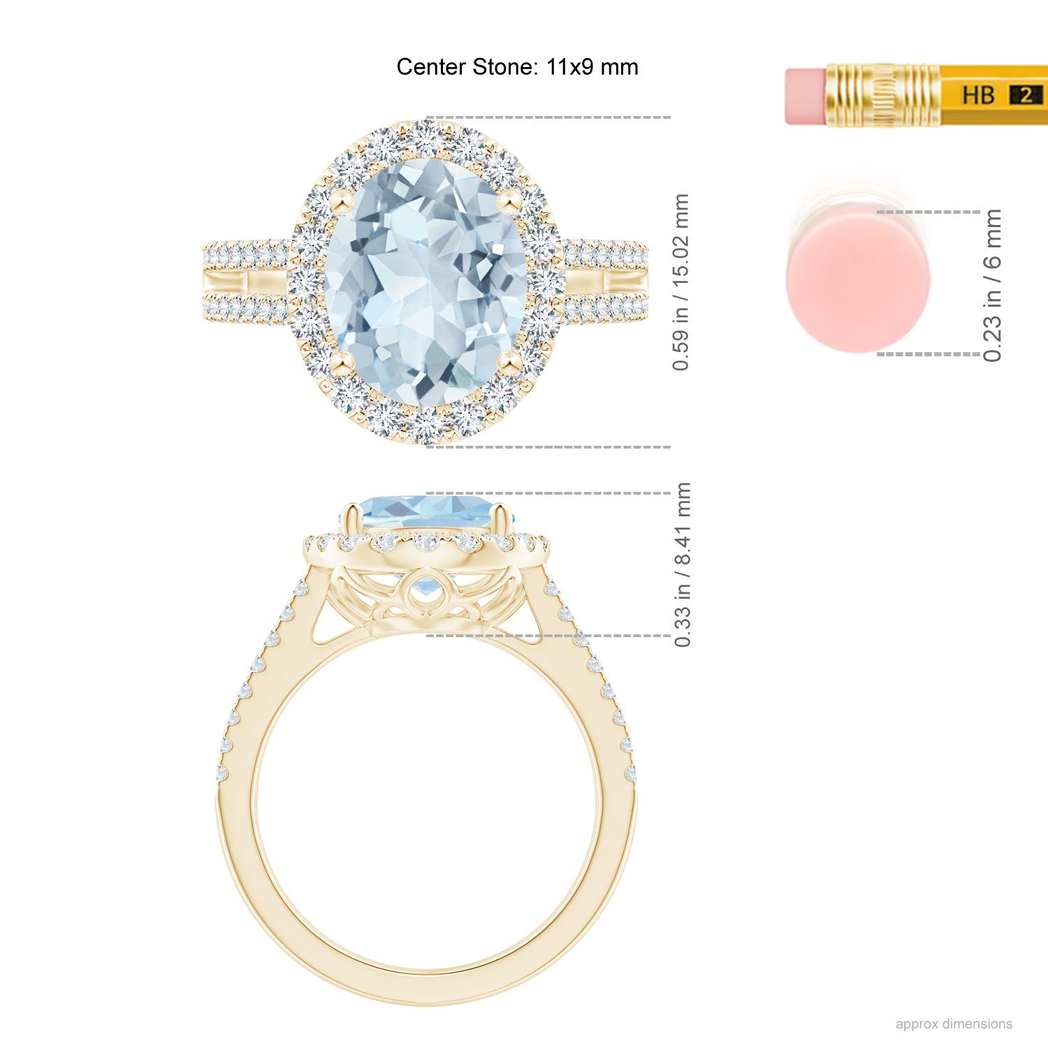 A - Aquamarine / 3.71 CT / 14 KT Yellow Gold