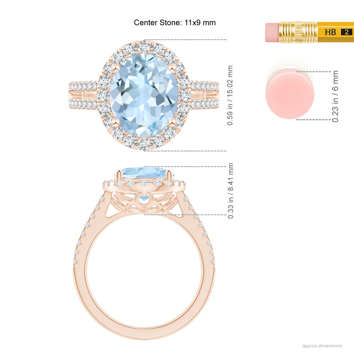 AA - Aquamarine / 3.71 CT / 14 KT Rose Gold