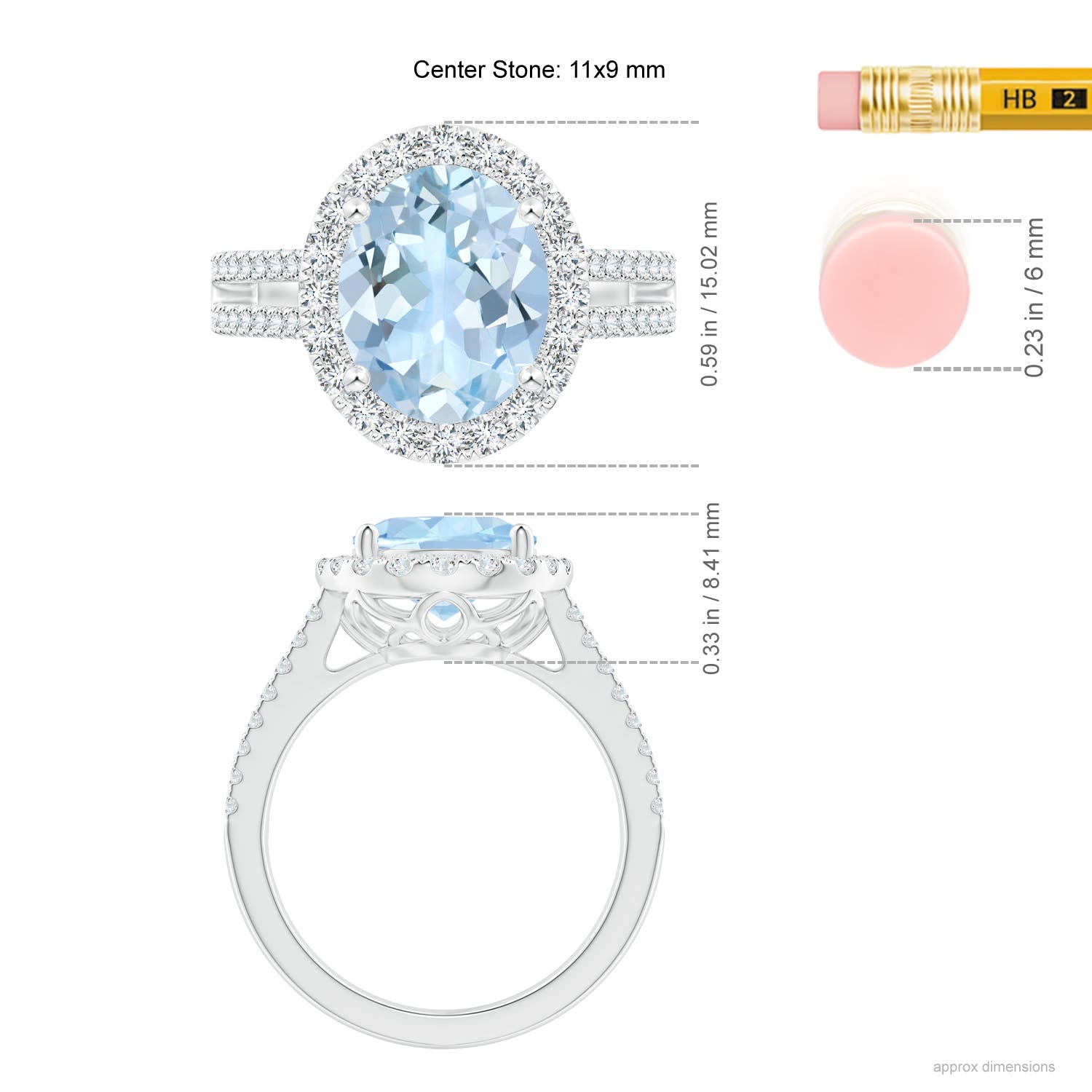 AA - Aquamarine / 3.71 CT / 14 KT White Gold