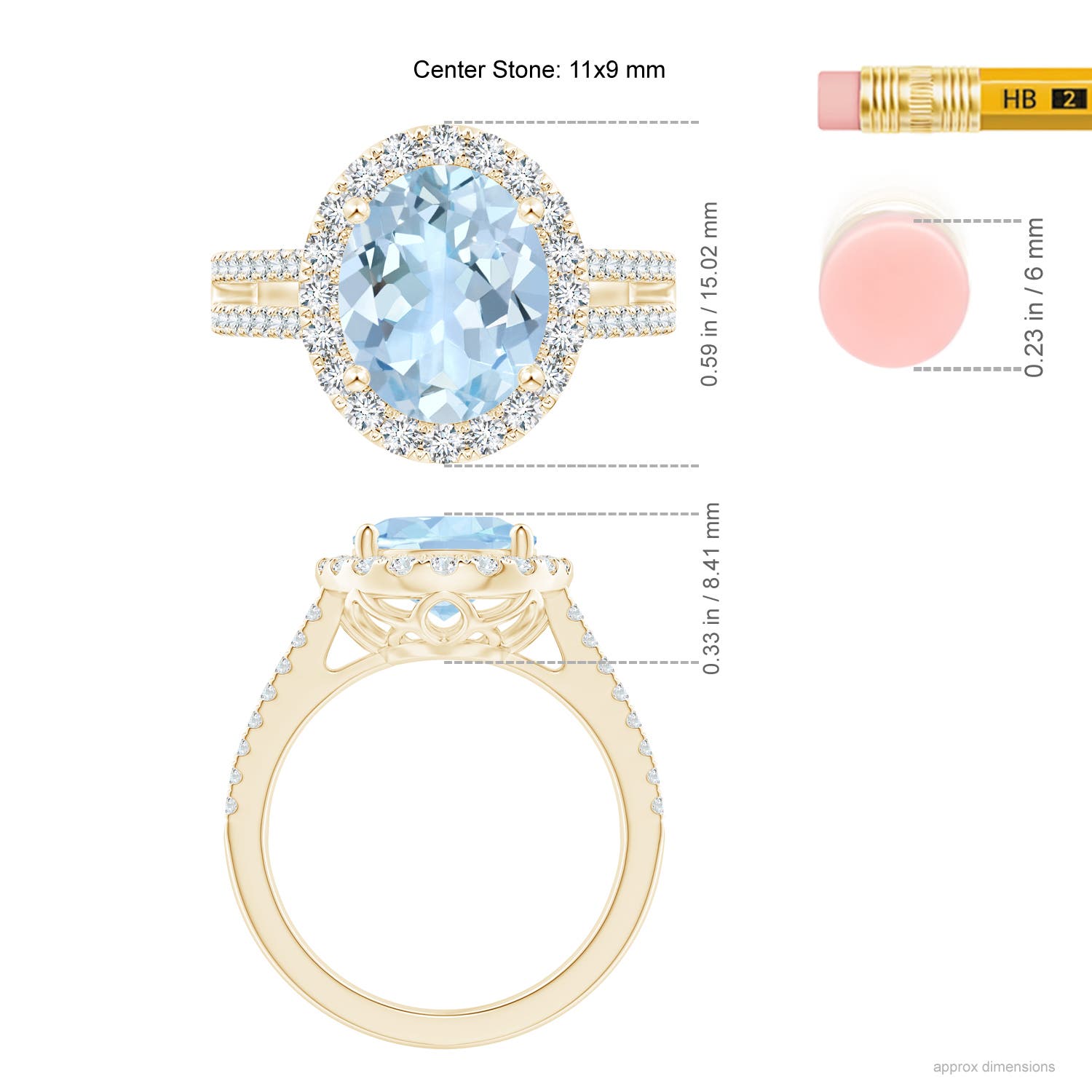 AA - Aquamarine / 3.71 CT / 14 KT Yellow Gold