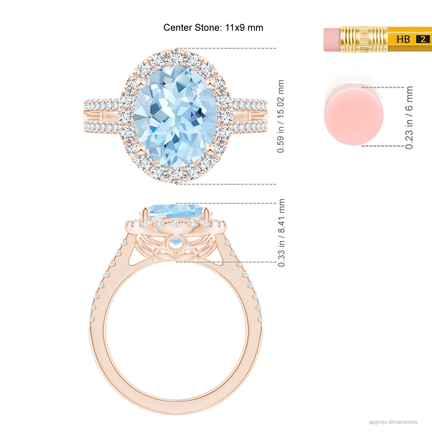 AAA - Aquamarine / 3.71 CT / 14 KT Rose Gold