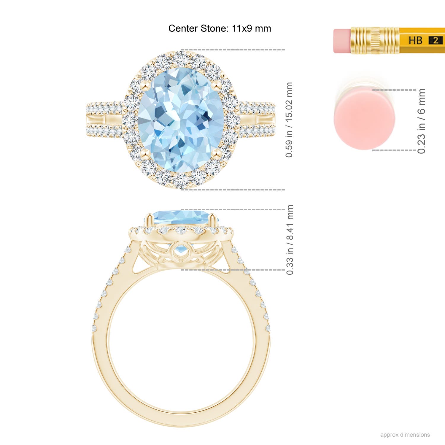 AAA - Aquamarine / 3.71 CT / 14 KT Yellow Gold