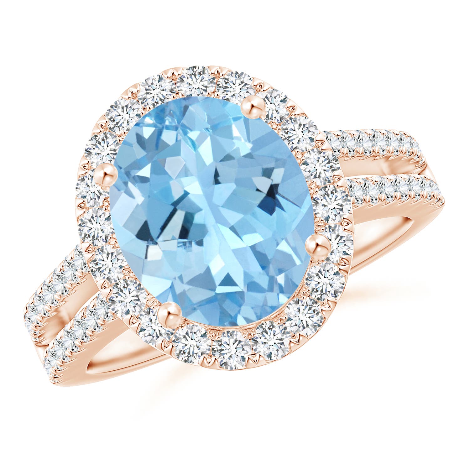 AAAA - Aquamarine / 3.71 CT / 14 KT Rose Gold