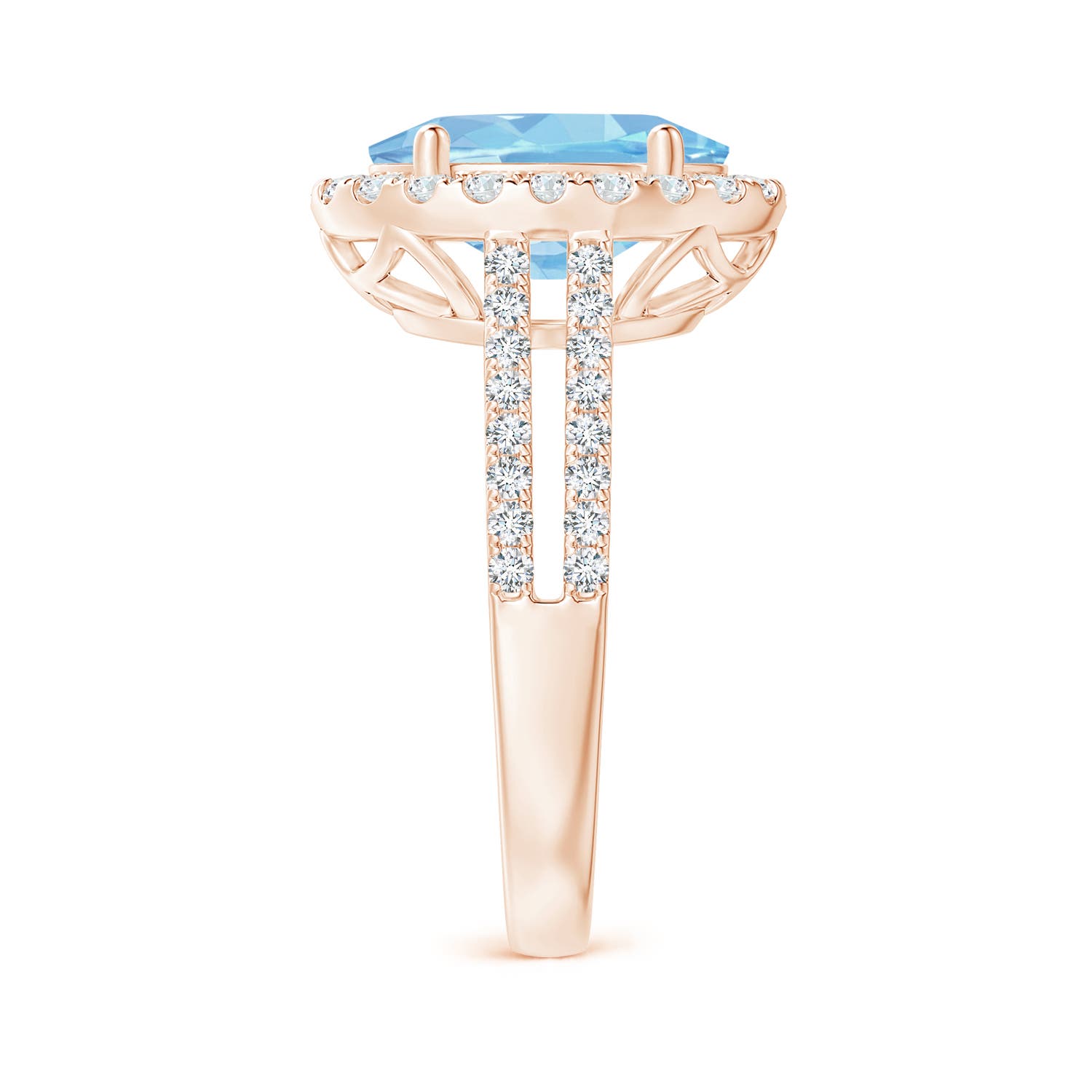 AAAA - Aquamarine / 3.71 CT / 14 KT Rose Gold