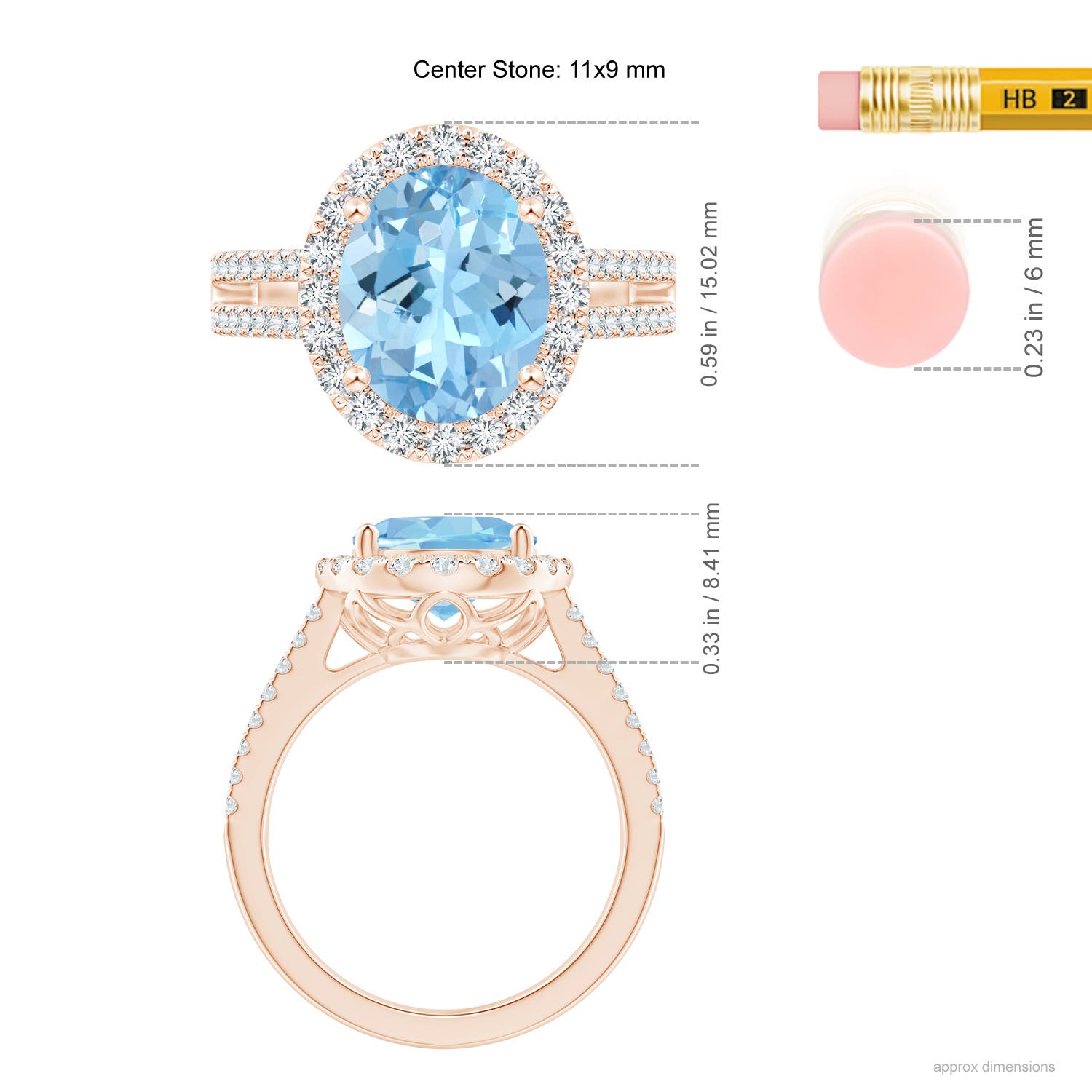 AAAA - Aquamarine / 3.71 CT / 14 KT Rose Gold