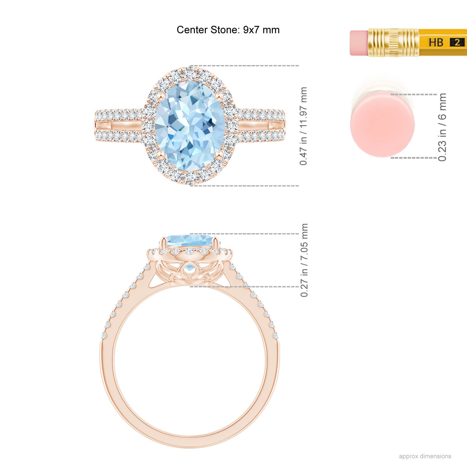 AAA - Aquamarine / 1.88 CT / 14 KT Rose Gold