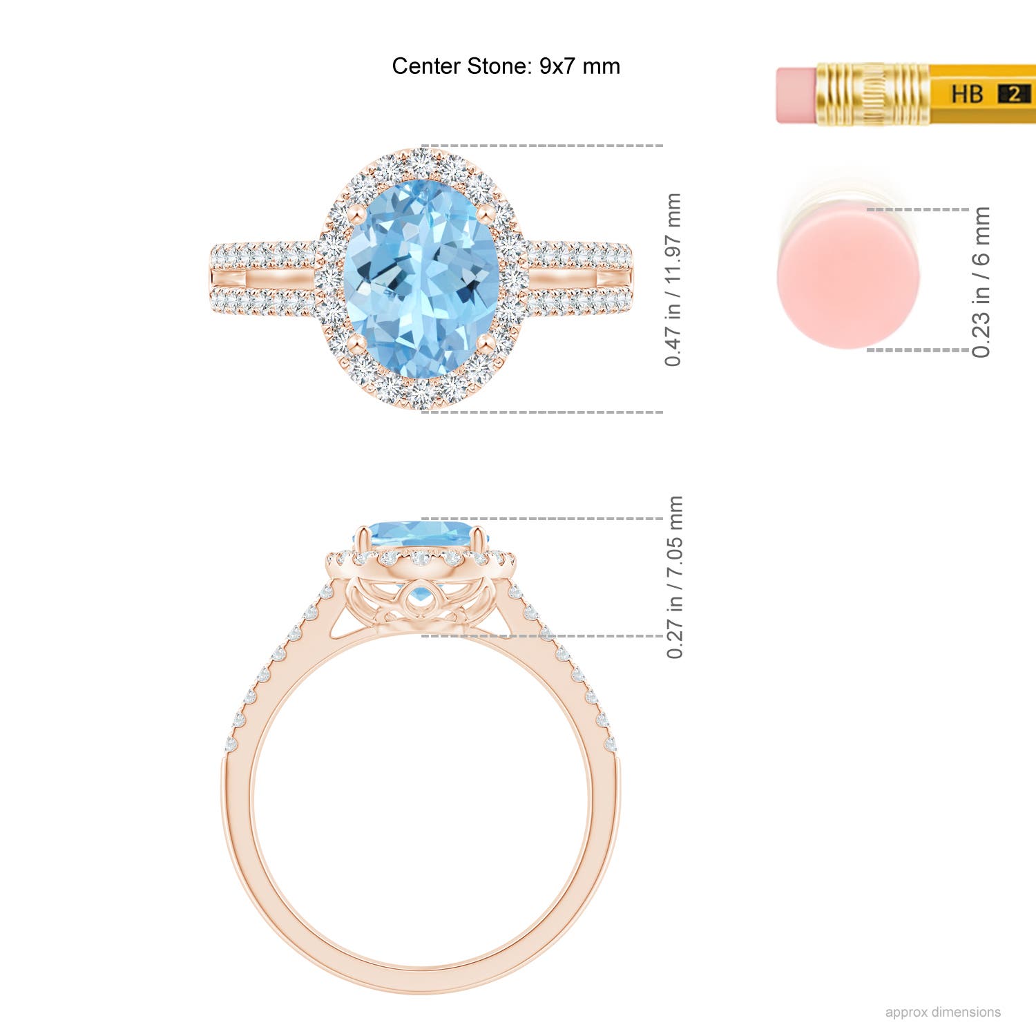 AAAA - Aquamarine / 1.88 CT / 14 KT Rose Gold