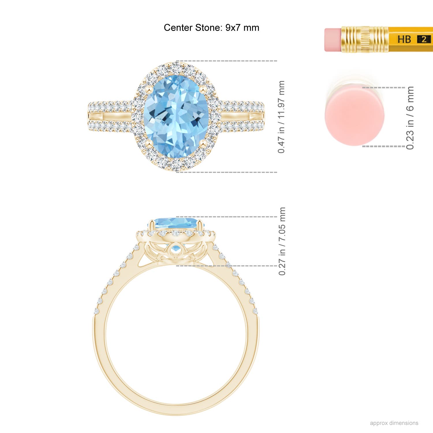 AAAA - Aquamarine / 1.88 CT / 14 KT Yellow Gold