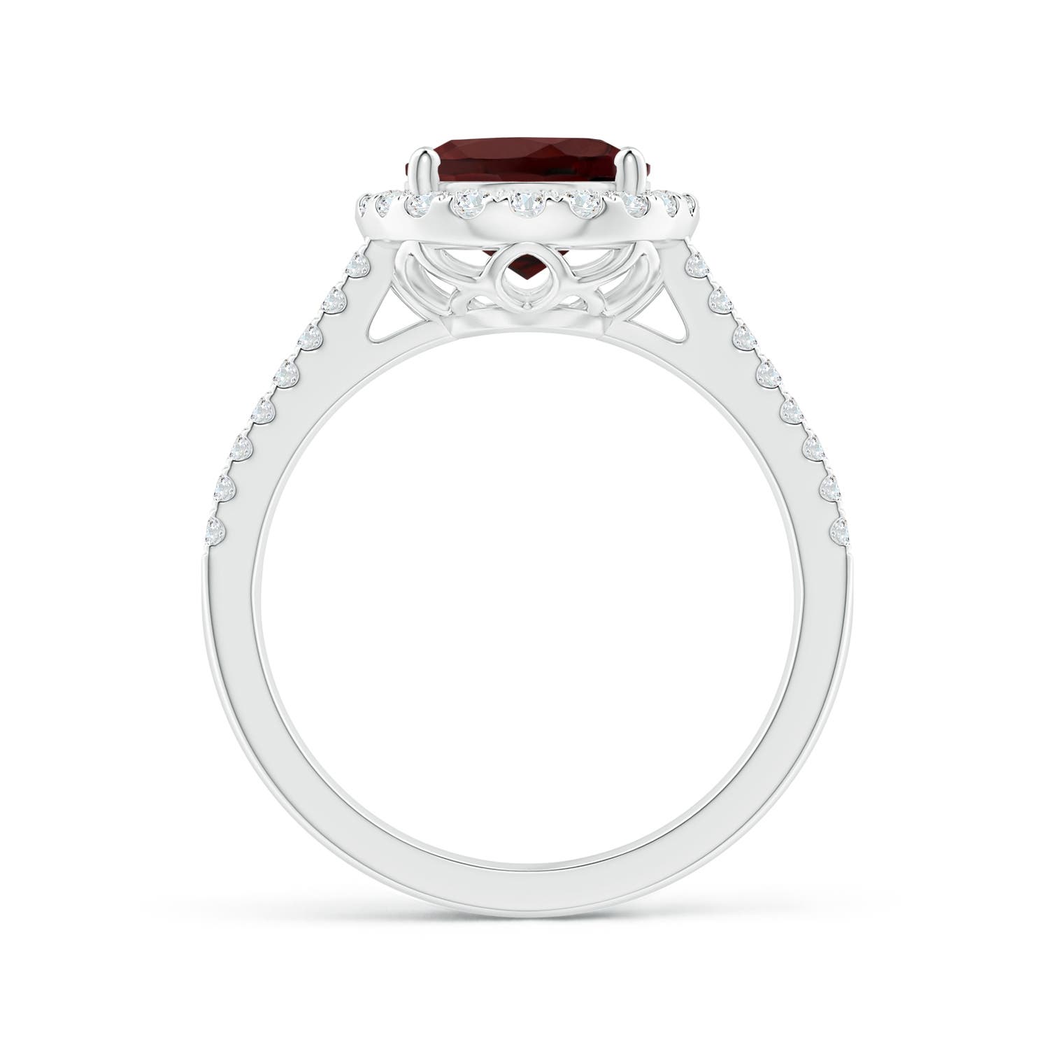 AA - Garnet / 3.45 CT / 14 KT White Gold