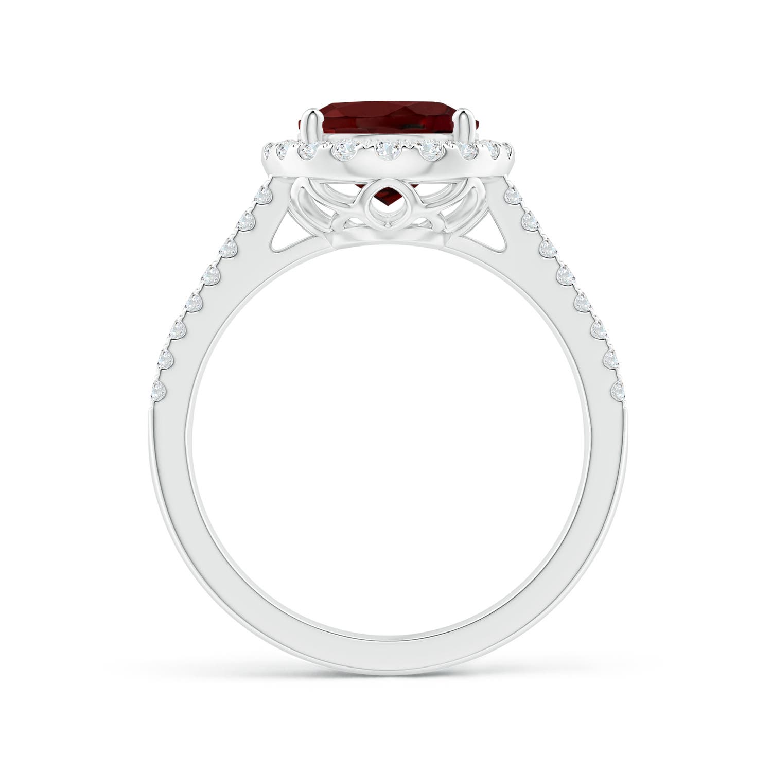 AAA - Garnet / 3.45 CT / 14 KT White Gold