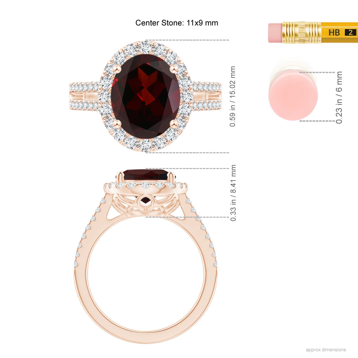 A - Garnet / 4.92 CT / 14 KT Rose Gold