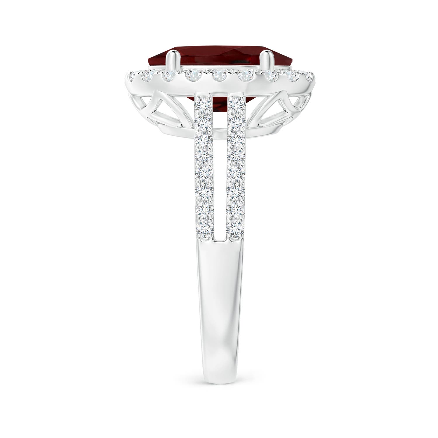 AAA - Garnet / 4.92 CT / 14 KT White Gold