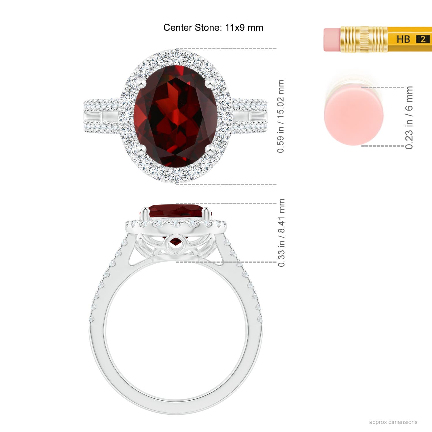 AAA - Garnet / 4.92 CT / 14 KT White Gold