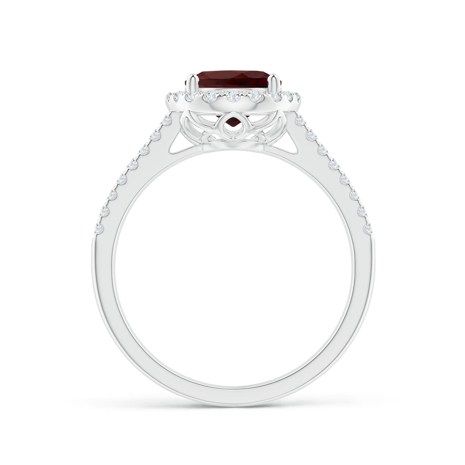 AA - Garnet / 2.38 CT / 14 KT White Gold