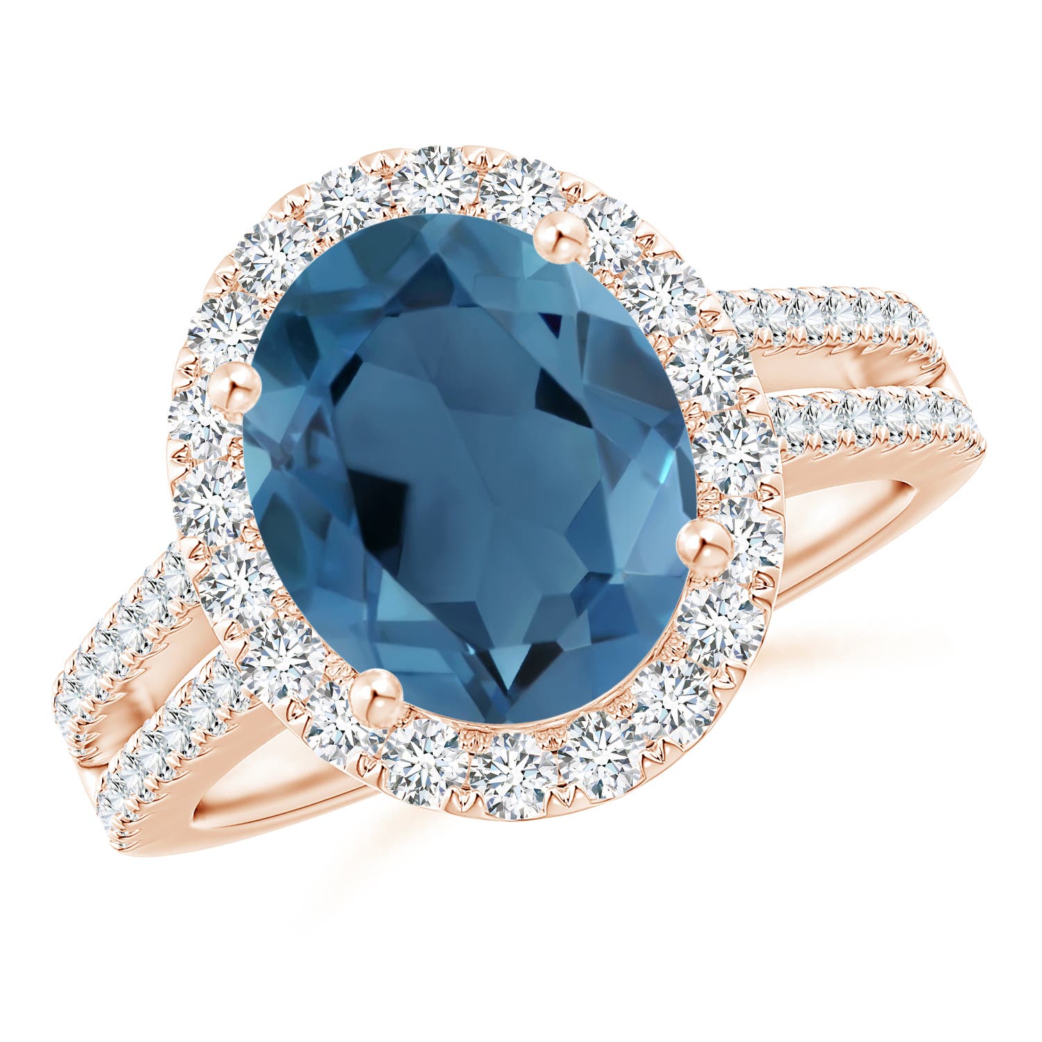 A - London Blue Topaz / 5.42 CT / 14 KT Rose Gold