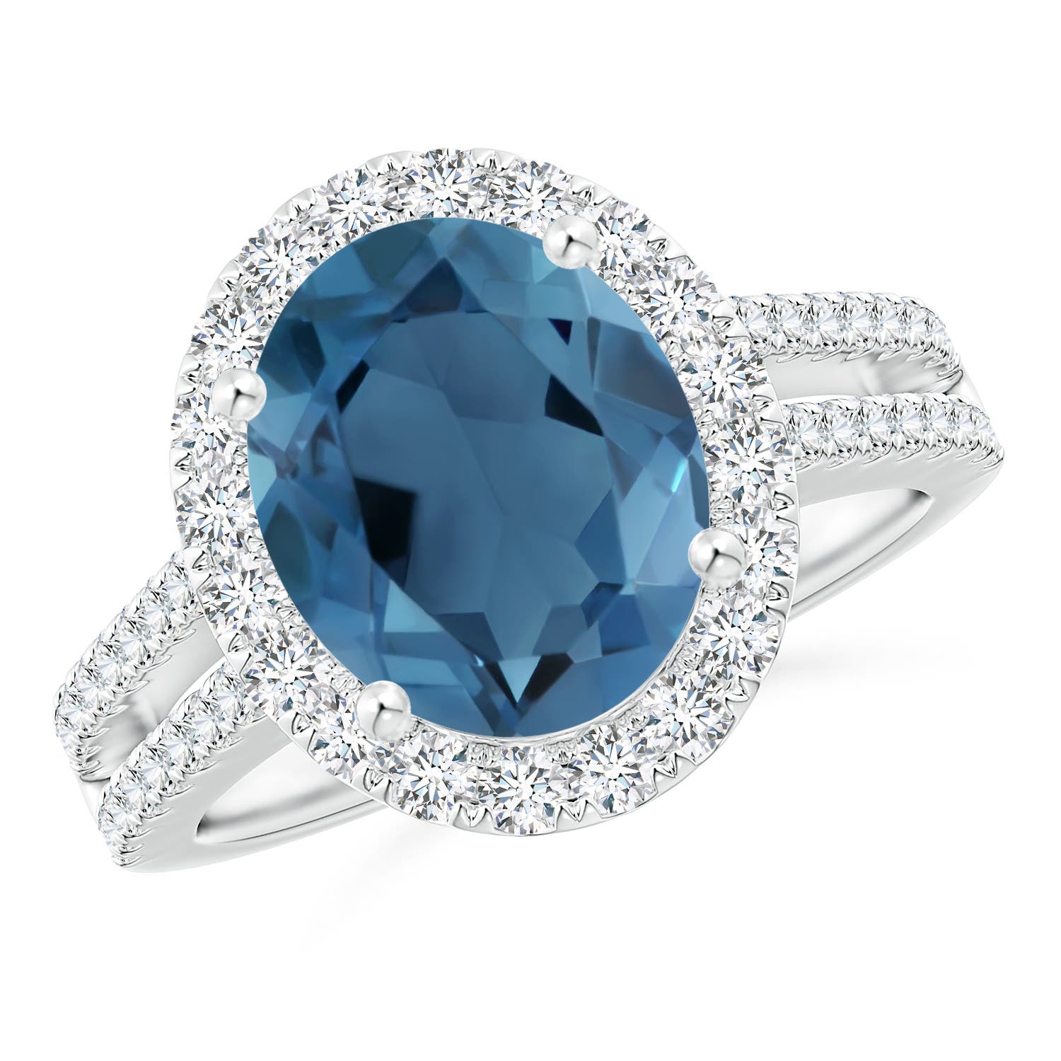 A - London Blue Topaz / 5.42 CT / 14 KT White Gold