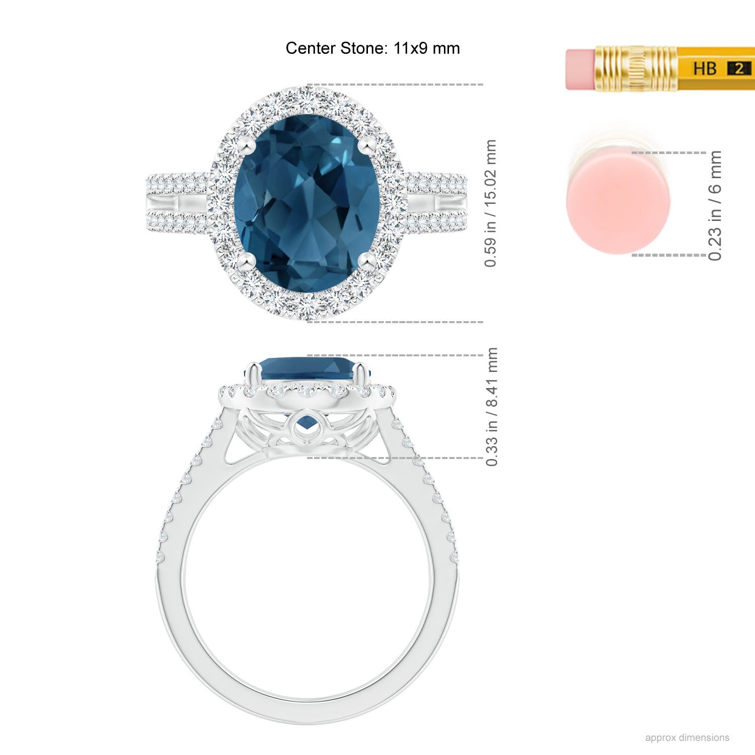 AA - London Blue Topaz / 5.42 CT / 14 KT White Gold