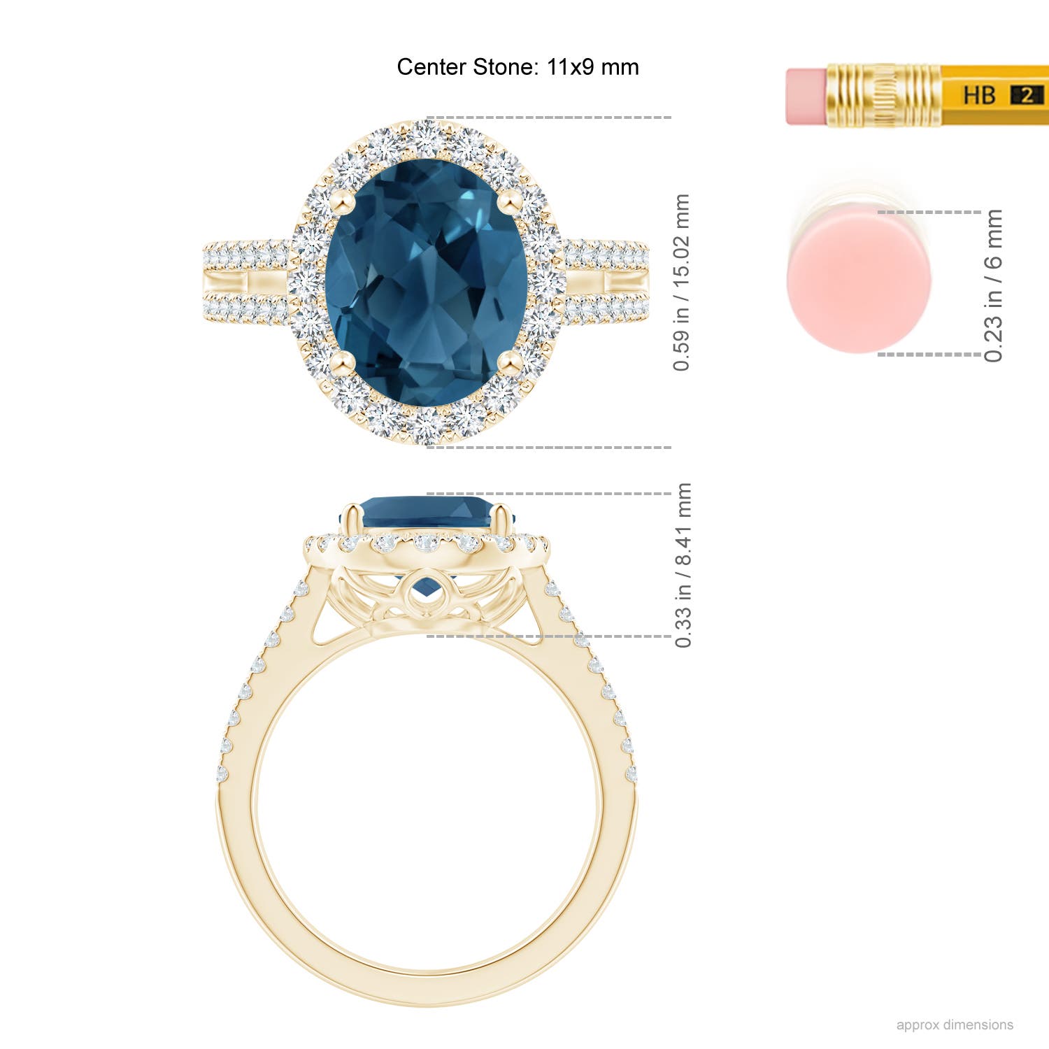 AA - London Blue Topaz / 5.42 CT / 14 KT Yellow Gold