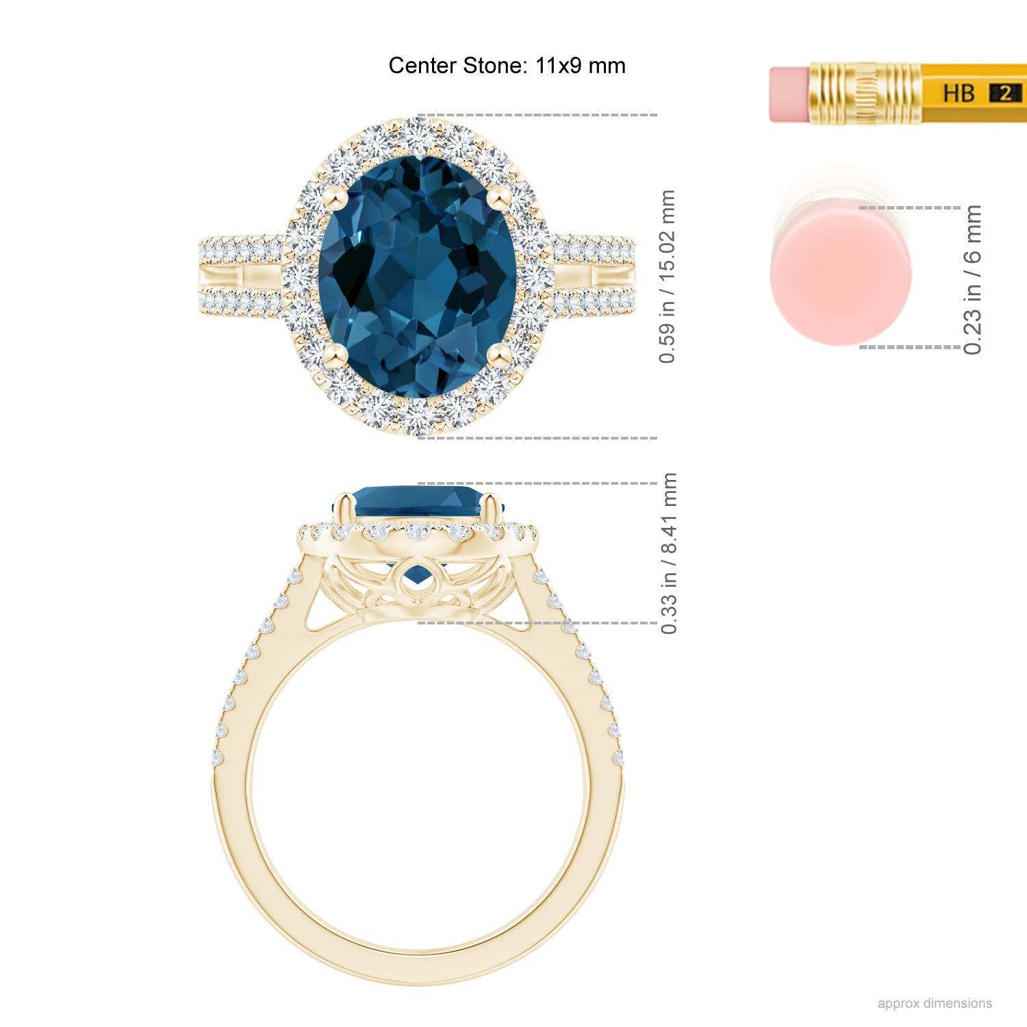 AAA - London Blue Topaz / 5.42 CT / 14 KT Yellow Gold