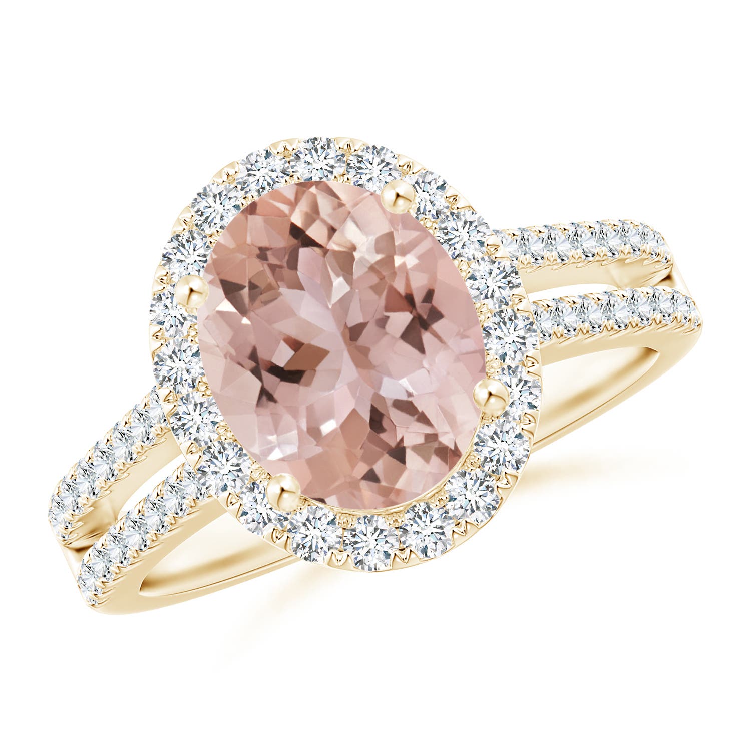 AAA - Morganite / 3 CT / 14 KT Yellow Gold