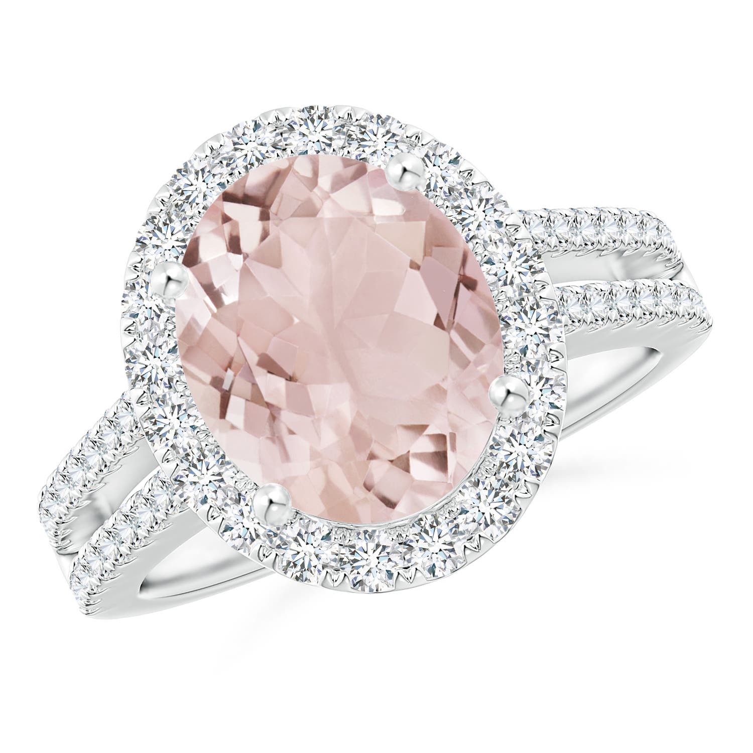 A - Morganite / 4.17 CT / 14 KT White Gold