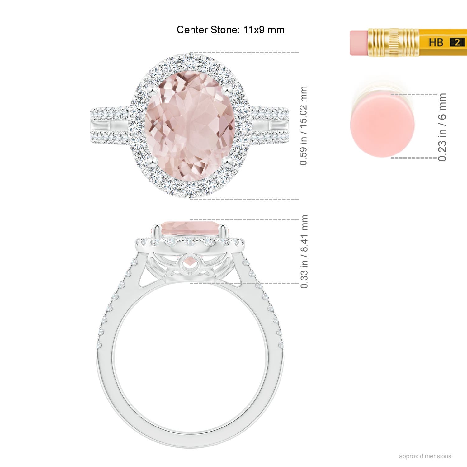 A - Morganite / 4.17 CT / 14 KT White Gold