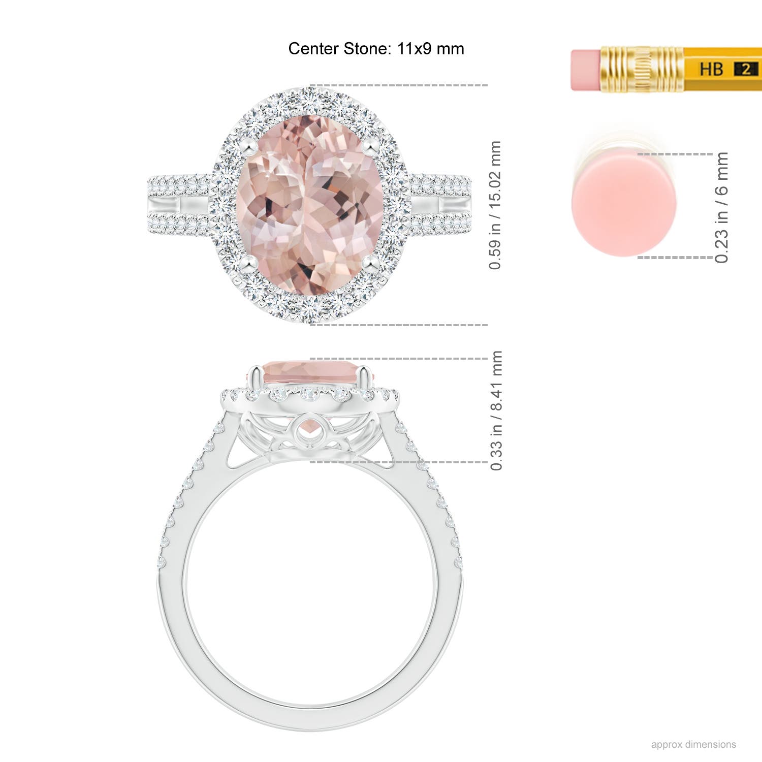 AA - Morganite / 4.17 CT / 14 KT White Gold