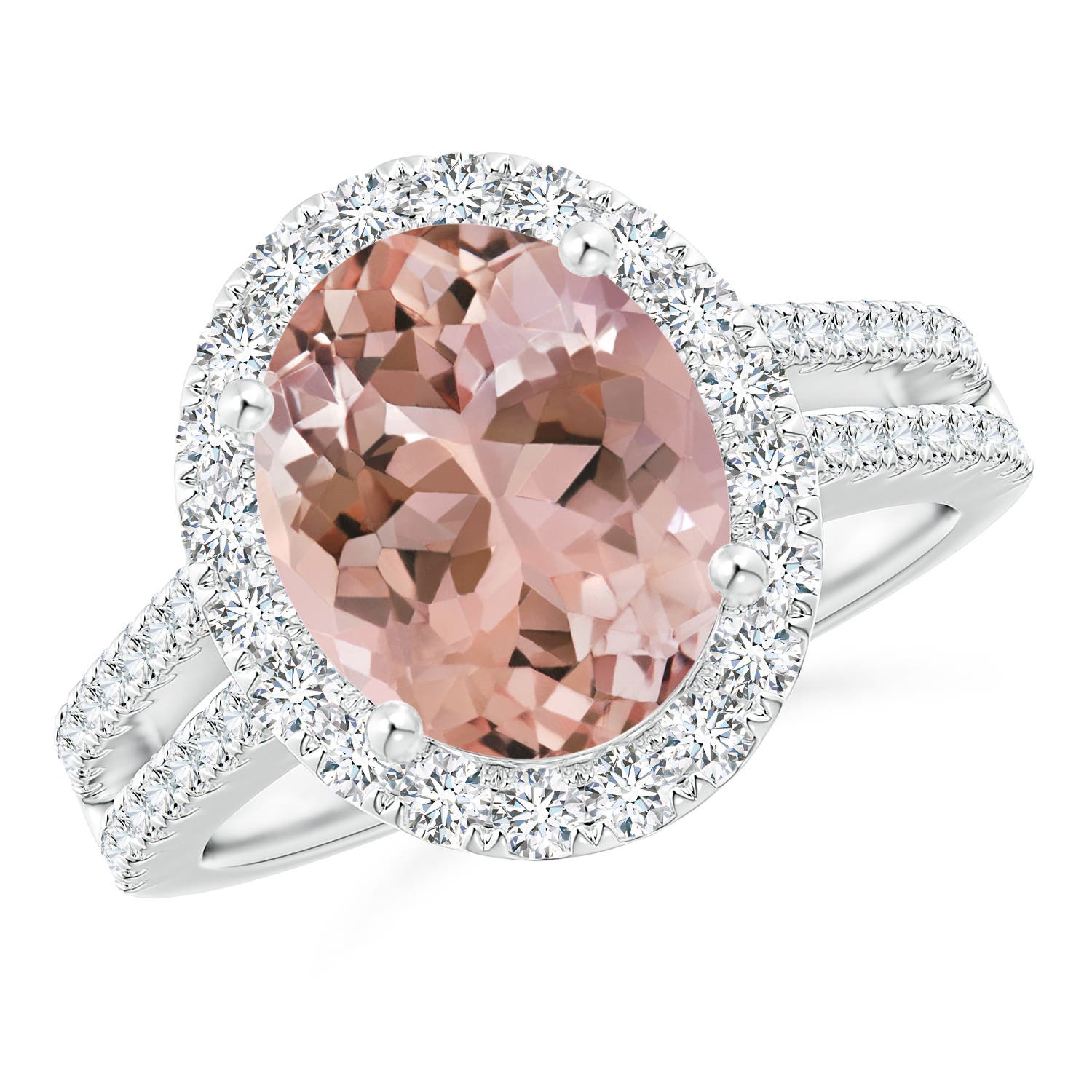 AAAA - Morganite / 4.17 CT / 14 KT White Gold