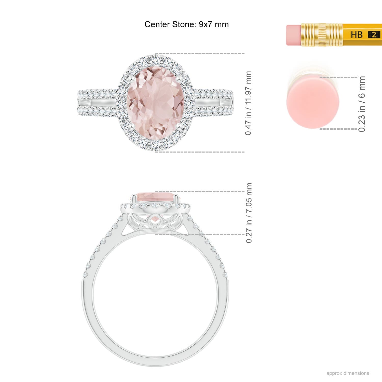 A - Morganite / 2.05 CT / 14 KT White Gold