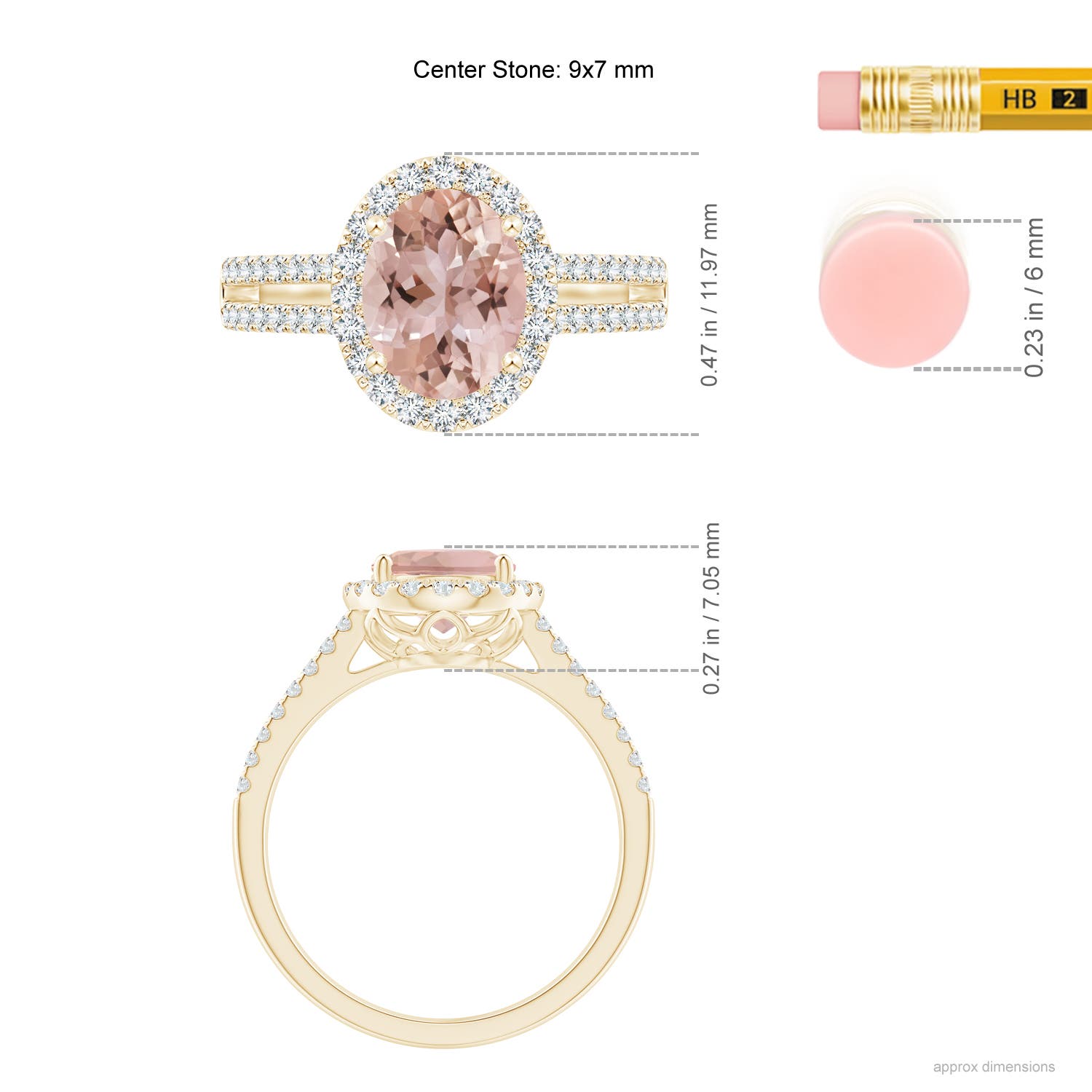 AAA - Morganite / 2.05 CT / 14 KT Yellow Gold