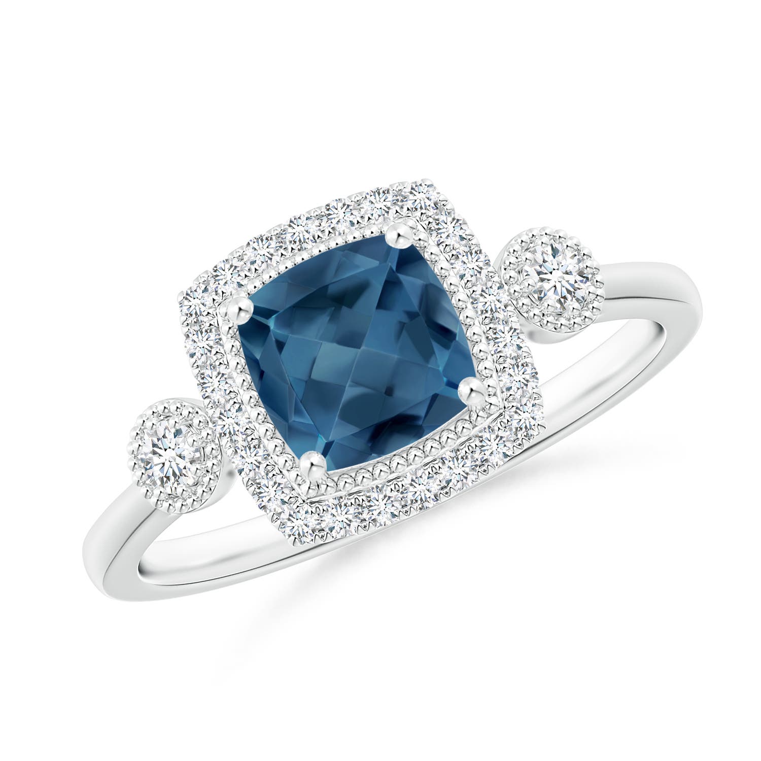 A - London Blue Topaz / 1.3 CT / 14 KT White Gold