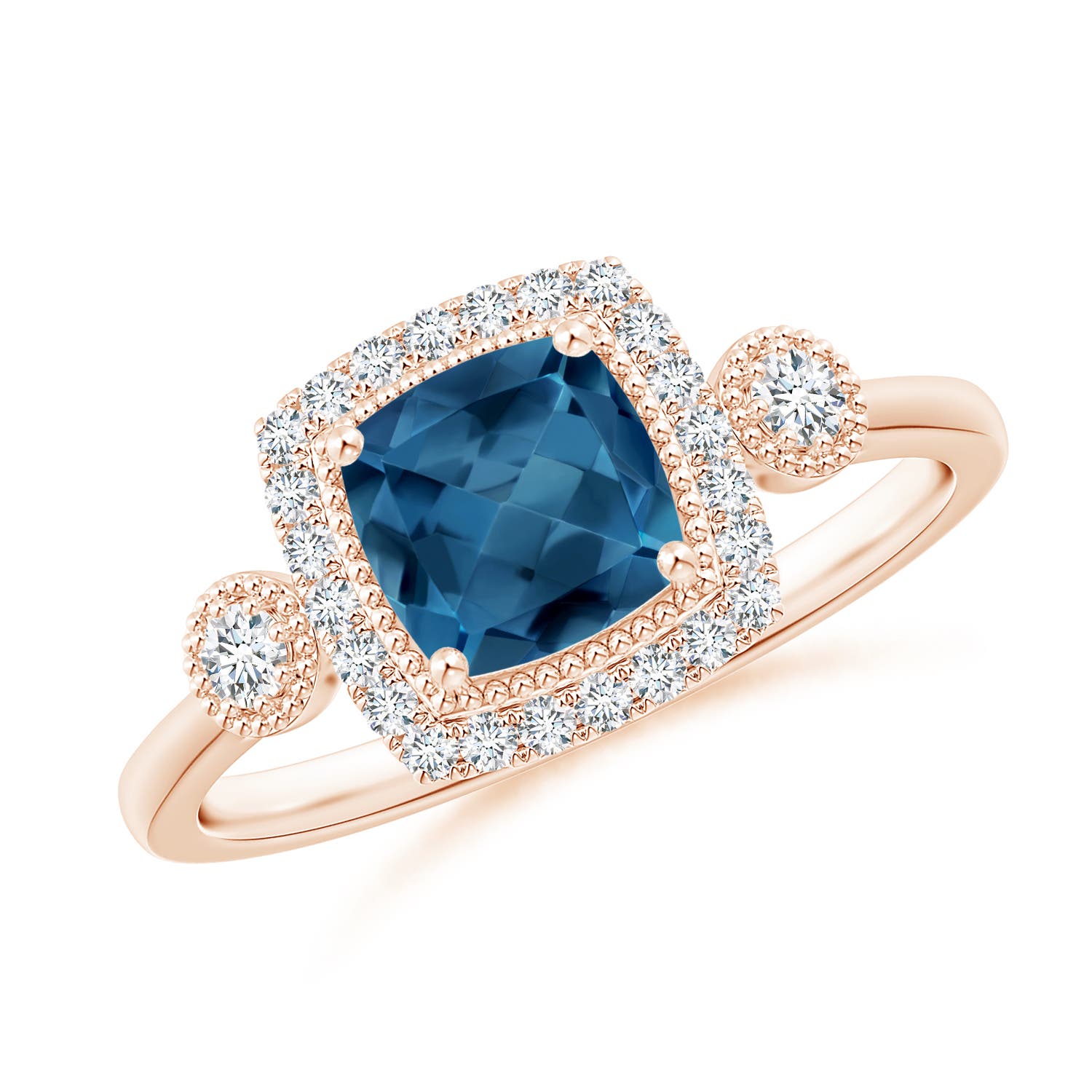 AA - London Blue Topaz / 1.3 CT / 14 KT Rose Gold