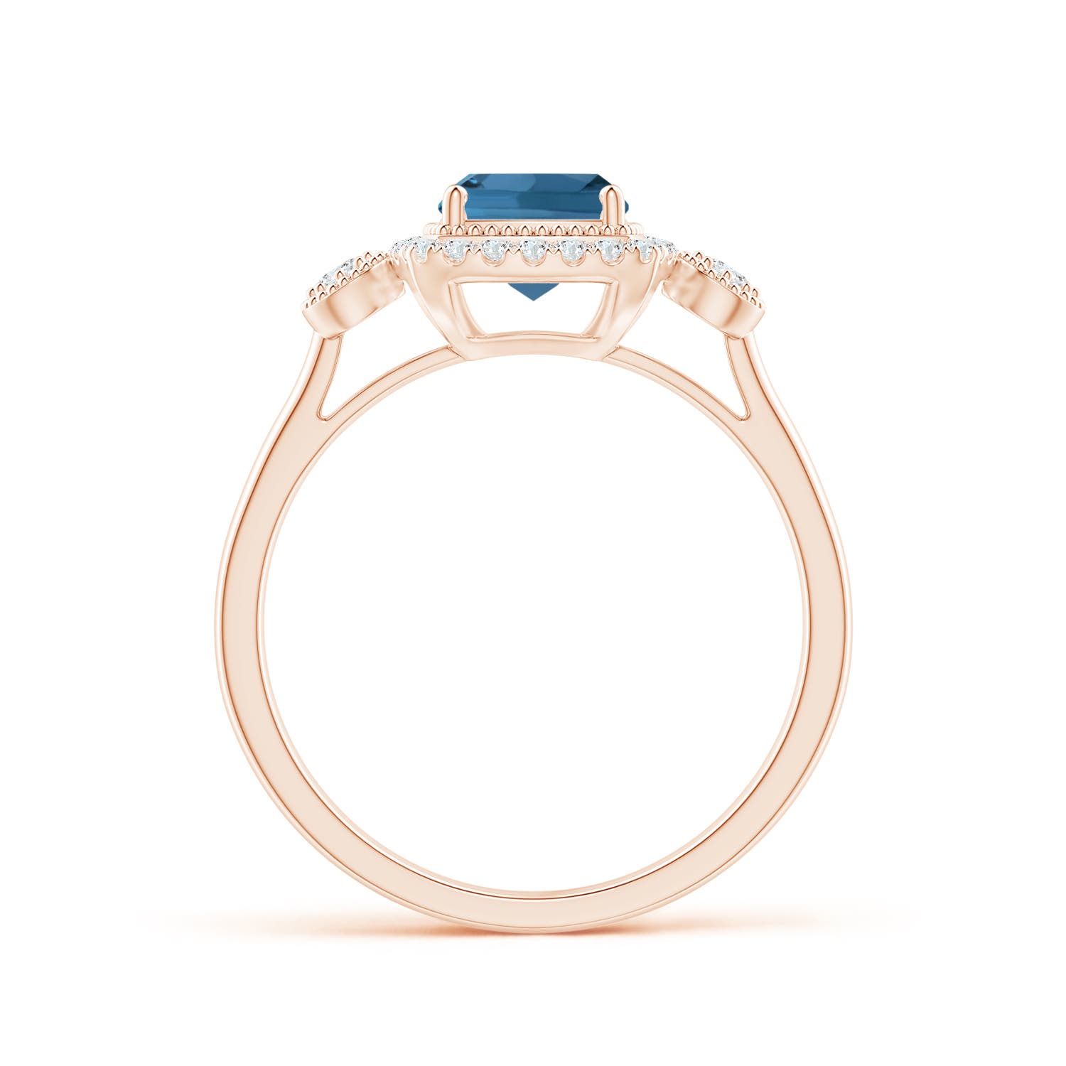 AA - London Blue Topaz / 1.3 CT / 14 KT Rose Gold