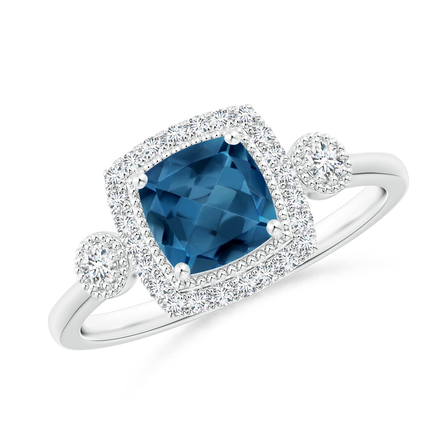 AA - London Blue Topaz / 1.3 CT / 14 KT White Gold