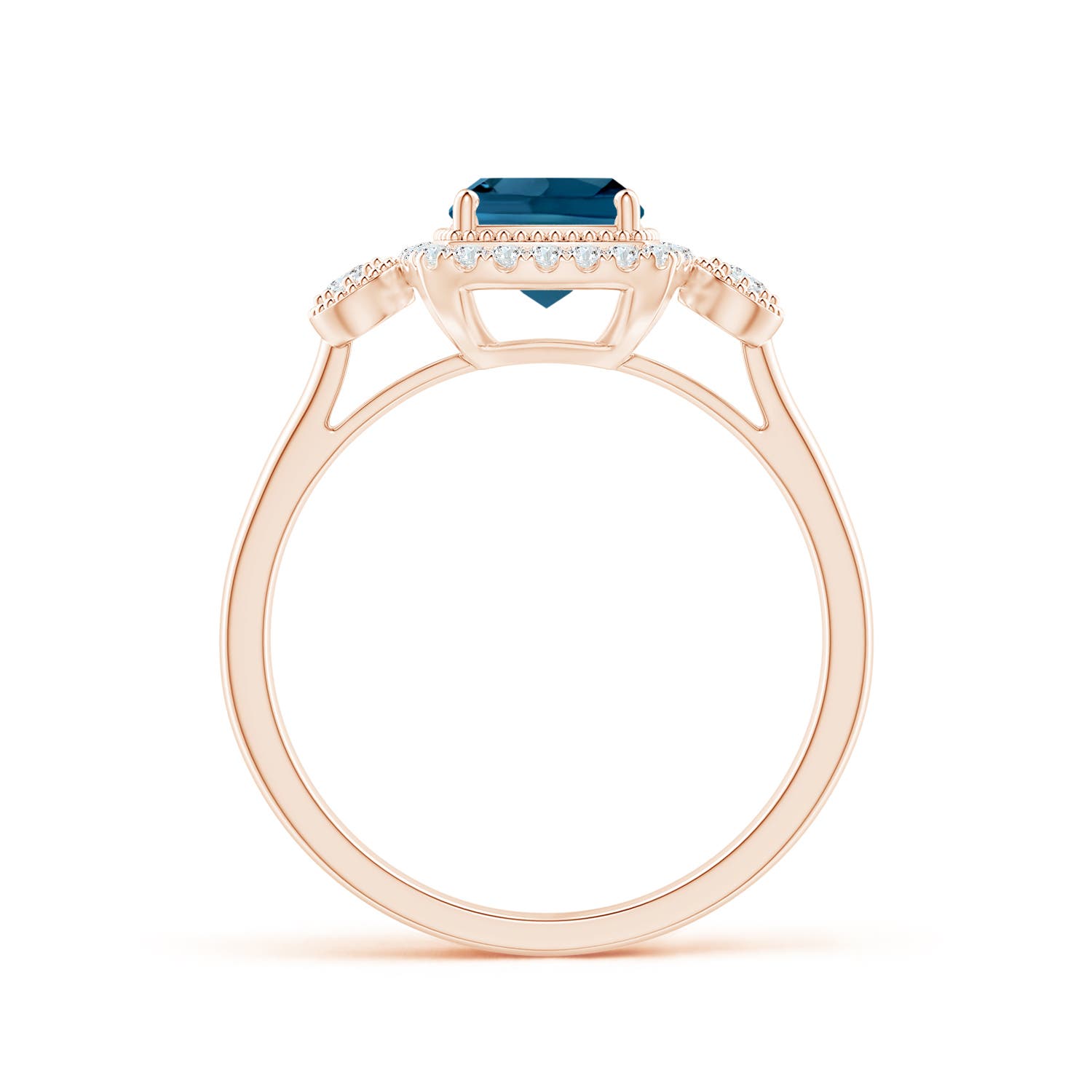 AAAA - London Blue Topaz / 1.3 CT / 14 KT Rose Gold