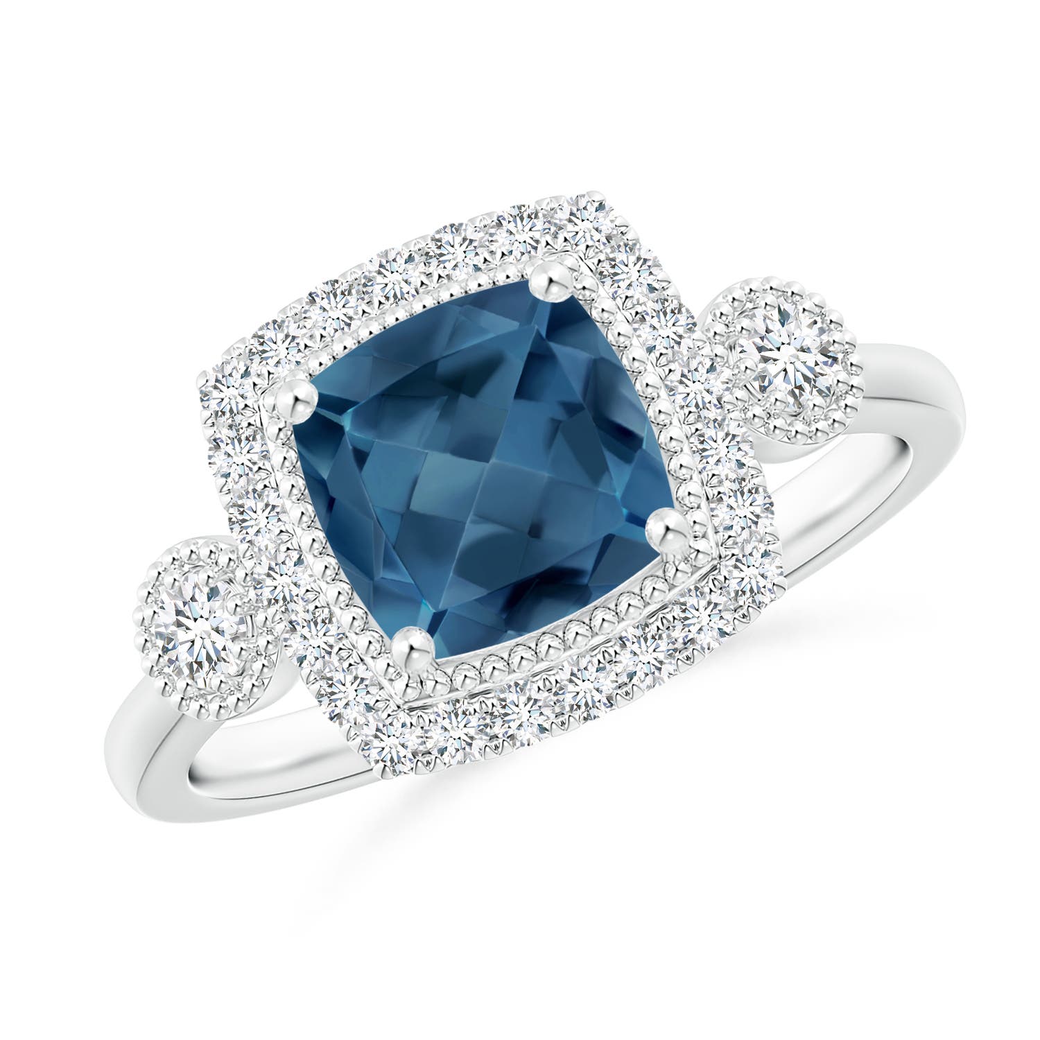 A - London Blue Topaz / 2.15 CT / 14 KT White Gold