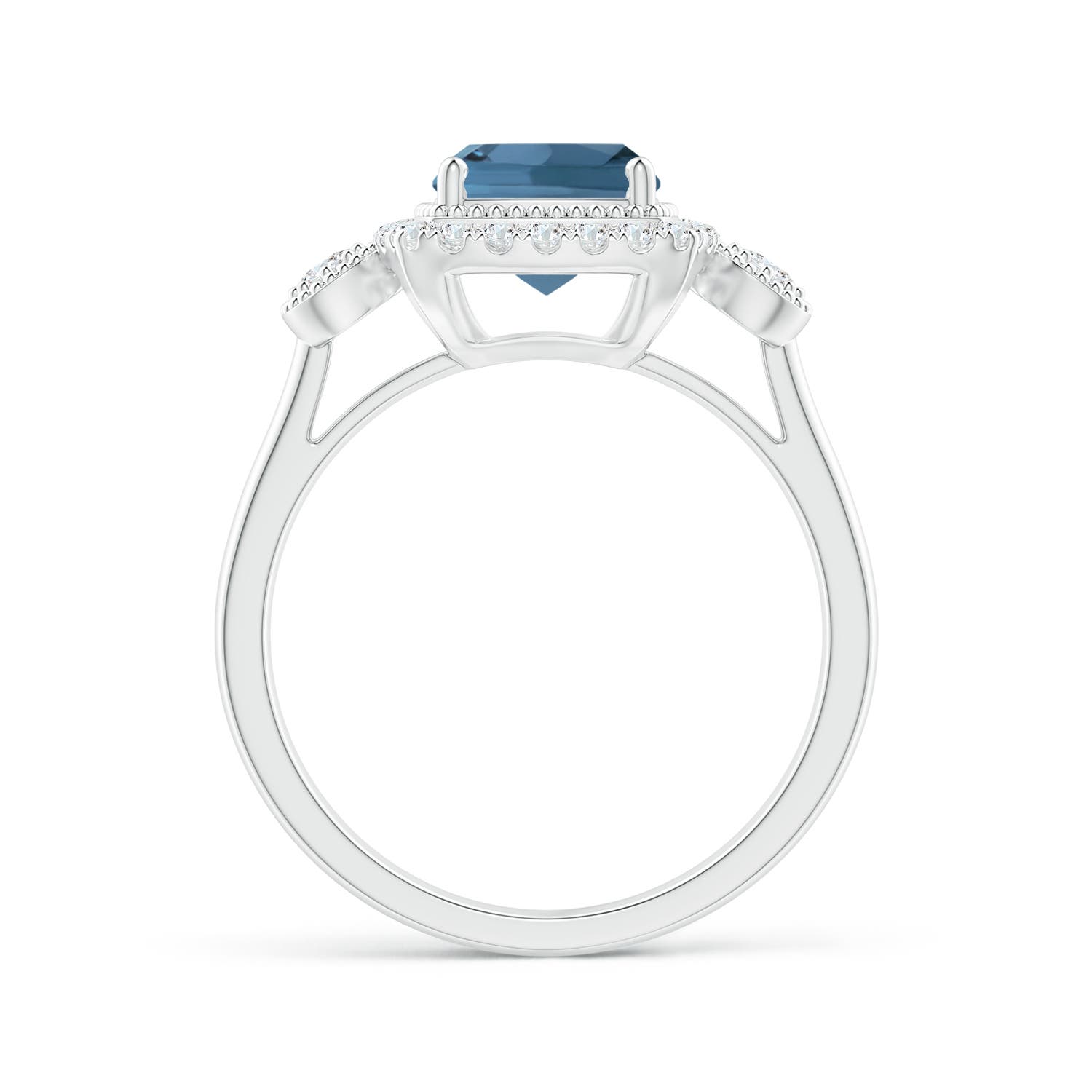 A - London Blue Topaz / 2.15 CT / 14 KT White Gold