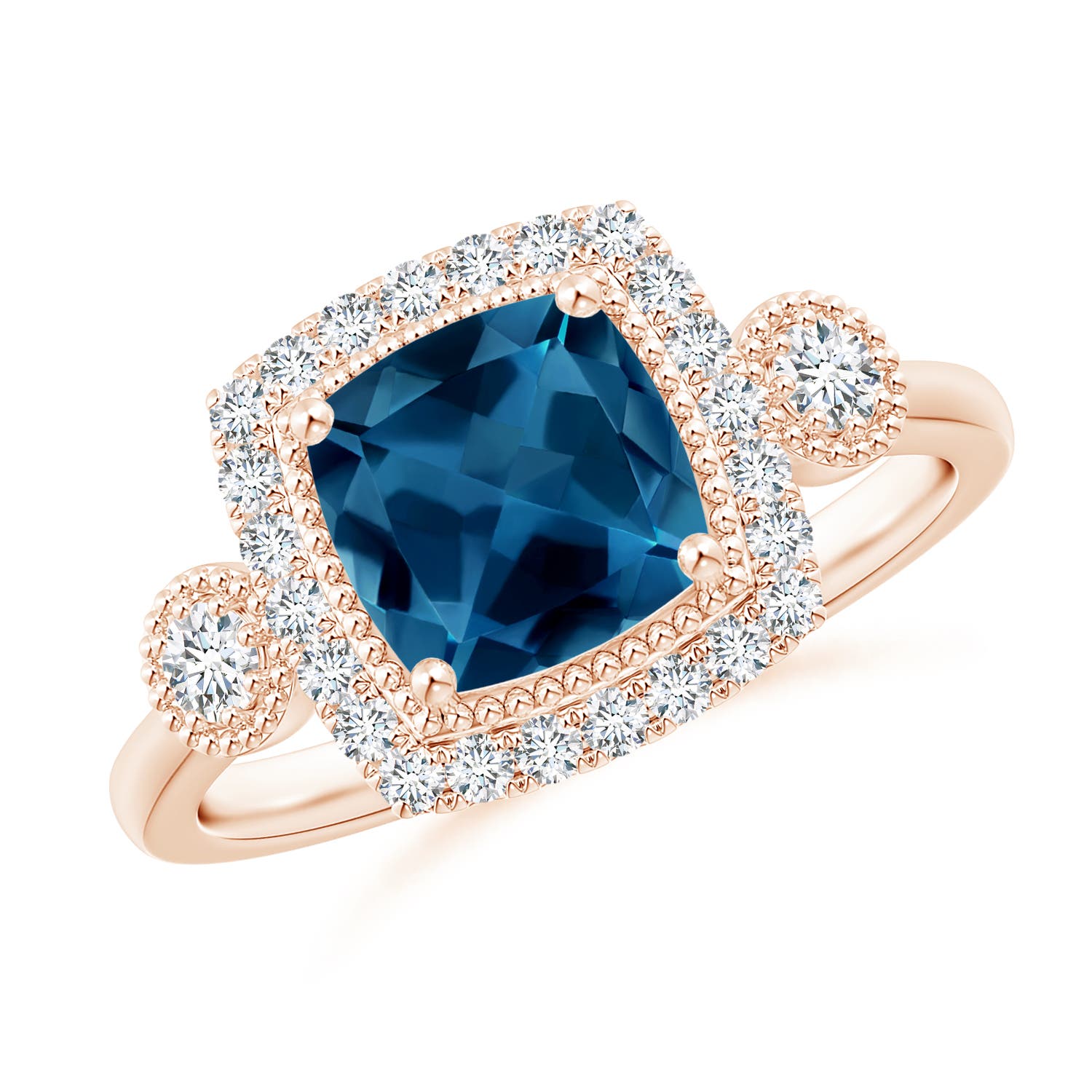 AAA - London Blue Topaz / 2.15 CT / 14 KT Rose Gold