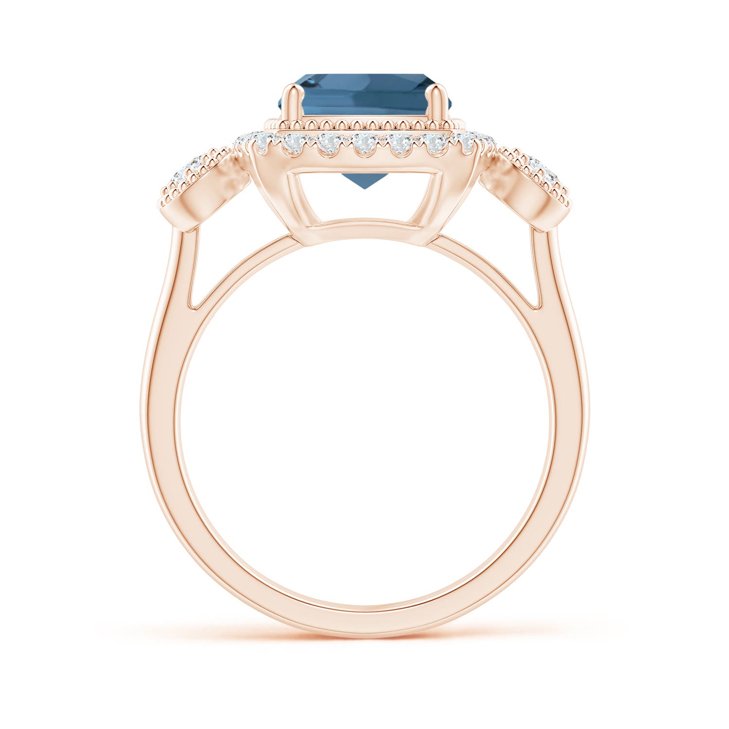 A - London Blue Topaz / 2.93 CT / 14 KT Rose Gold