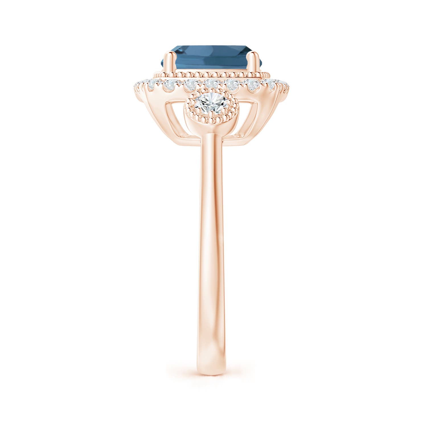 A - London Blue Topaz / 2.93 CT / 14 KT Rose Gold