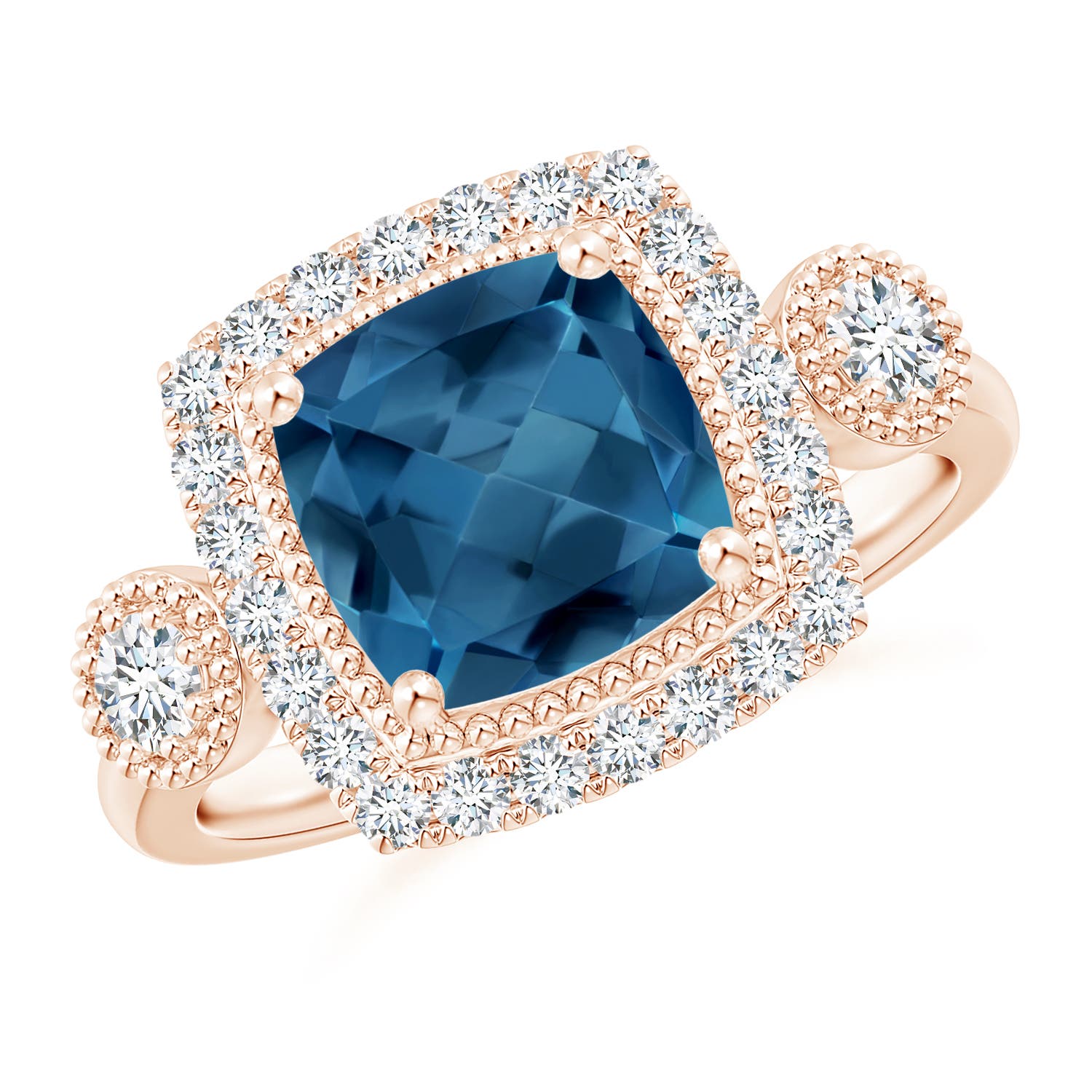 AA - London Blue Topaz / 2.93 CT / 14 KT Rose Gold