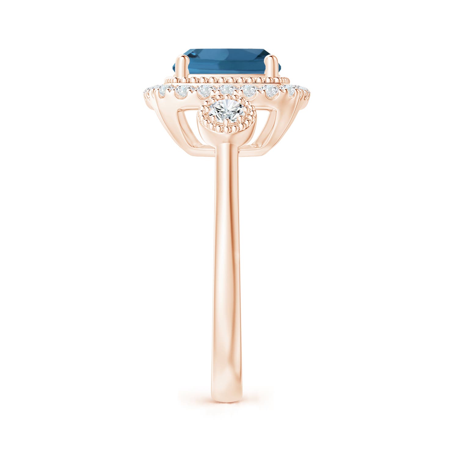 AA - London Blue Topaz / 2.93 CT / 14 KT Rose Gold