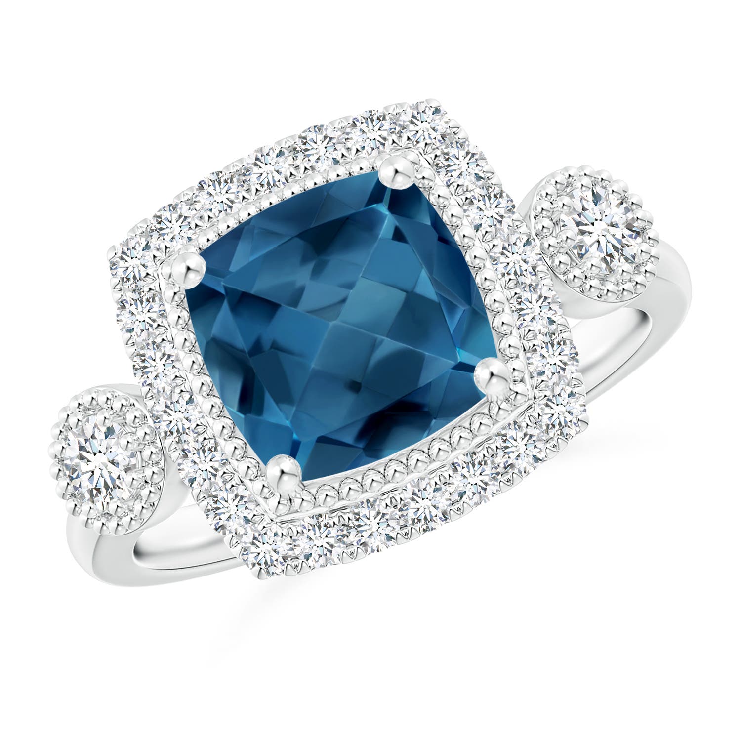 AA - London Blue Topaz / 2.93 CT / 14 KT White Gold