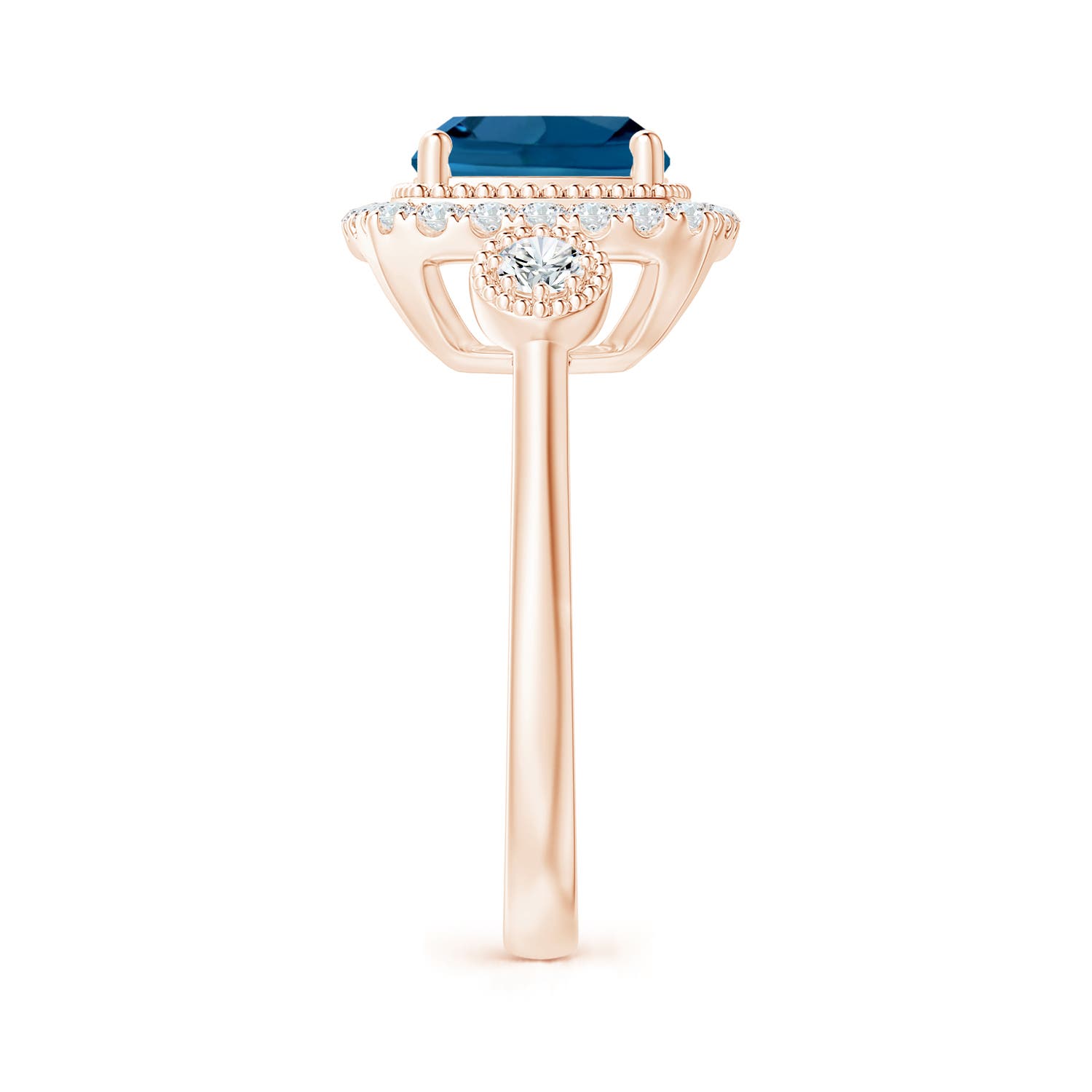 AAA - London Blue Topaz / 2.93 CT / 14 KT Rose Gold