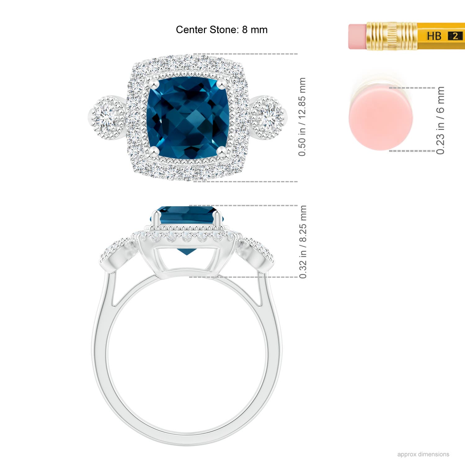 AAAA - London Blue Topaz / 2.93 CT / 14 KT White Gold